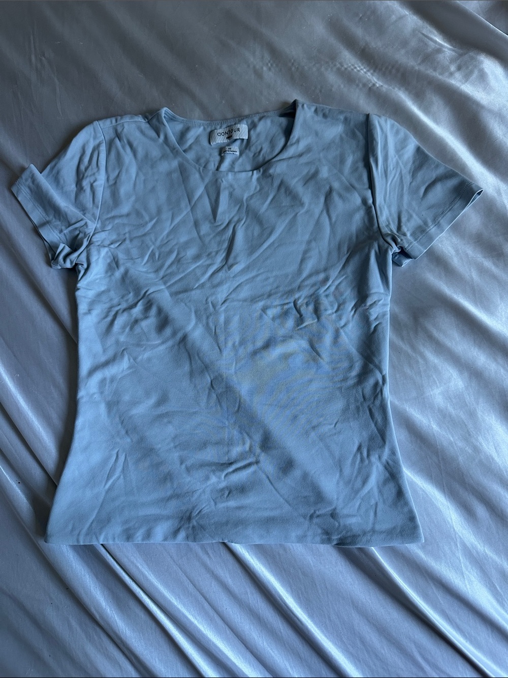 Pale Blue Short Sleeve V-Neck Tee